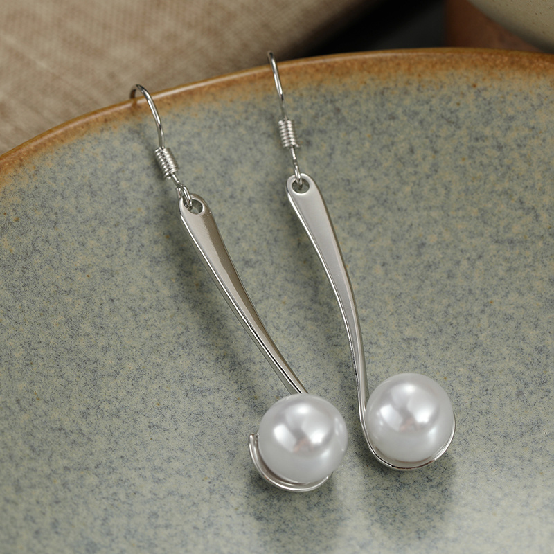 Minimally Streamlined Curved Rod Ear Hook Earrings